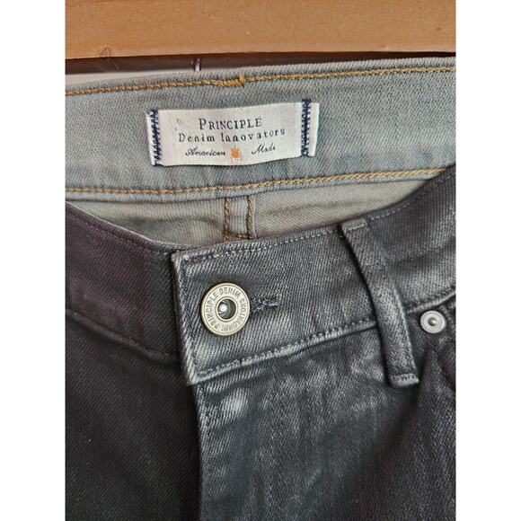 Principle Denim Innovators Black Leather Look Jeans‎ Womens 30 Dreamer Skinny - Picture 2 of 7